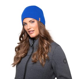 Giesswein - Gehrenspitze Unisex Knitted Merino Wool Hat for Men and Women, Breathable, Temperature Regulating, Beanie for Men and Women, Ideal for Winter Sports, Suitable for Any Head Shape, royal