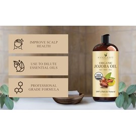 Handcraft Blends Aceite de Jojoba Natural Prensado en Frío 8 onza - 100 Puro y Natural para Piel, Cabello y Antienvejecimiento
