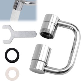 Aireador Grifo Fregadero Giratorio Extensión, Extensor Grifo Universal Giratorio en Forma de U con Arandelas 2 Modos Ajustable Flexiflow 1080° para Cocina & Baño Fregaderos
