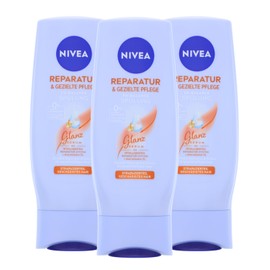 NIVEA Repair & Targeted Care Conditioner for Damaged Broken Hair 200 ml Pack of 3