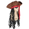 Pirate Hat Wig with Eye Patch Earring Necklace Pirate Dress