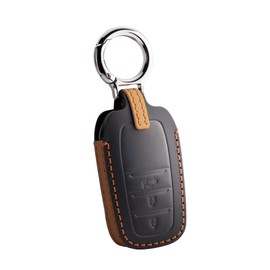 Harrier 80 Series Key Case, Genuine Leather, Compatible with Toyota, Corolla Cross, Late Type, Yaris Cross, Smart Key Case, Leather, Prius 60 Series, Crown Key Cover, Simple Demalalctic Keychain