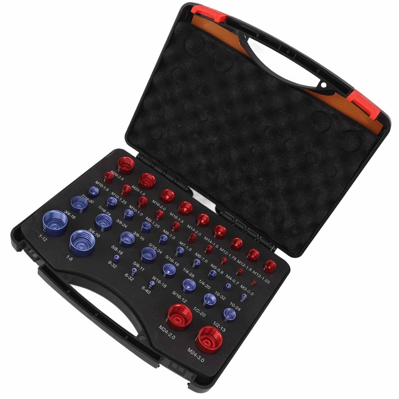 44pcs Nut and Bolt Thread Checker Red Blue Nut and