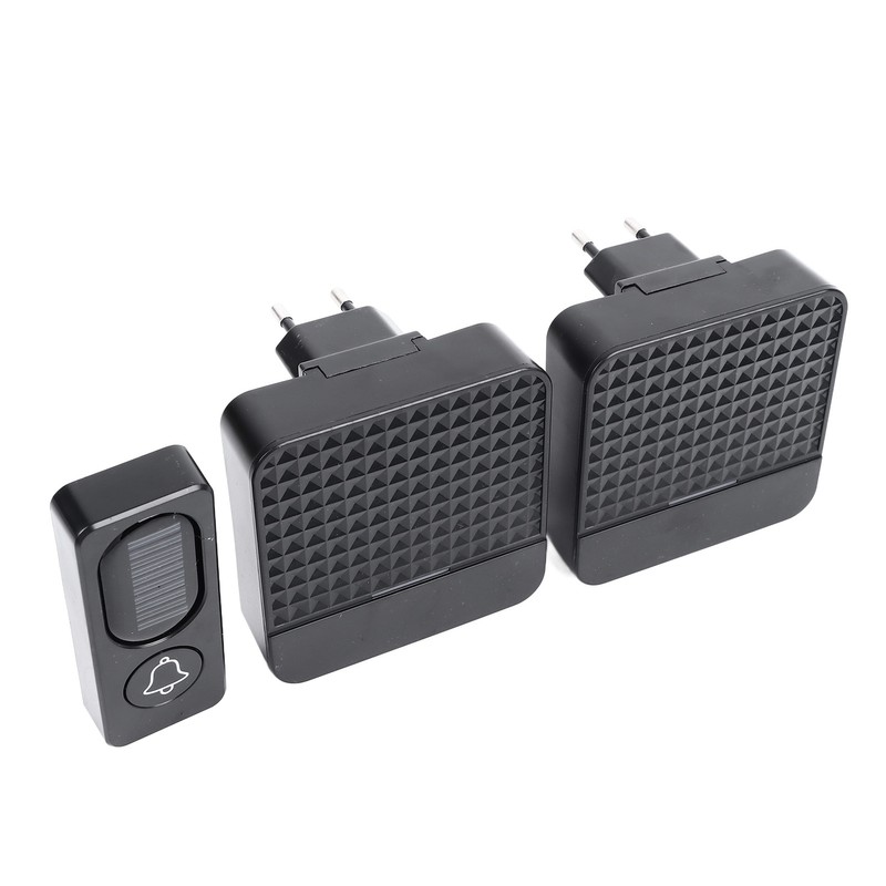 Self Powered Doorbell Black Battery Free Wireless Smart Elderly Pager