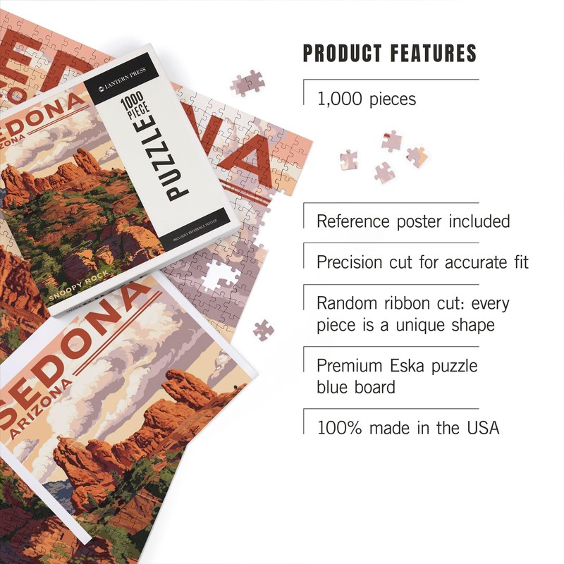 Lantern Press 1000 Piece Jigsaw Puzzle, Sedona, Arizona, Snoopy Rock