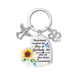 VNOX Gifts for Women Keychain: Small Gift for Men and Women, Birthday Gift for Women, Lucky Charm, Car Key Ring with Guardian Angel, Gift for Girlfriend, Mum, Son, Gerbera