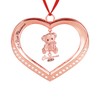Baby's First Christmas Ornament 2023, Rose Gold Heart with Hanging