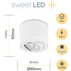 Sweet Led Surface-Mounted Spotlight Flat White Matt Aluminium Ceiling Spotlights