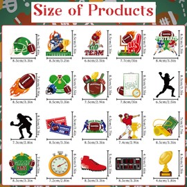 Football Locker Magnets Fridge Magnets - Wxiben 20Pcs Football Locker Magnets for Boys Game Day Magnetic Stickers Sports Party Decorations for Refrigerator Whiteboard Car School Home Office Kitchen