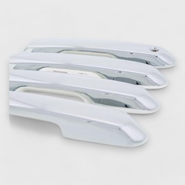 Snap On Chrome Car Door Handle Cover Trim Accessories Compatible with 2024-2025 Toyota Grand Highlander, Works Over Keyless Sensor, DH337