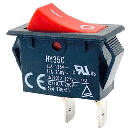 1-Pack HY35C Rocker Switch – SPST 2-Pin 16A/125V 12A/250V Push Button Switch – Compatible with Industrial Equipment, Power Tools, HVAC Systems