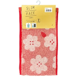 Hayashi FN483300 Slim Face Towels, Set of 2, Approx. 5.9 x 31.5 inches (15 x 80 cm), Rent Flower