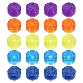MECCANIXITY 20 Pcs Footswitch Toppers Guitar Pedal Button Caps Plastic Footswitch Top Cover 3/8" for Guitar Effects Pedal Buttons, Blue, Dark Blue, Purple, Yellow, Orange