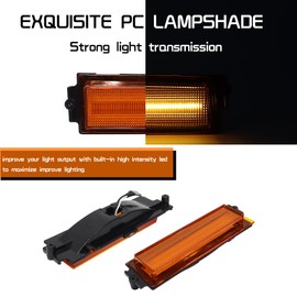 Tonsya For 1981 1982 1983 1984 1985 1986 1987 1988 Chevy Monte Carlo SS side Bumper marker turn lights Amber Led Amber Lens #5972205