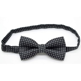 Carahere Pre-Tied Little Boy's Polka Dot Bow Ties Baby Solid Color Bow Ties For Kids M012 Black White