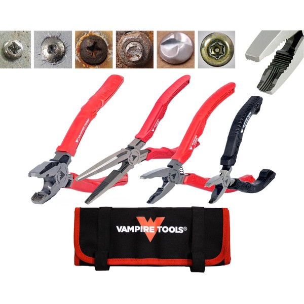 Vampliers VAMPLIERS 4-Piece Stripped Screw Extractor Pliers Set. Made in