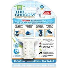 TubShroom The Revolutionary Tub Drain Protector Hair Catcher/Strainer/Snare, White, 2.25 x 2.25 Inch