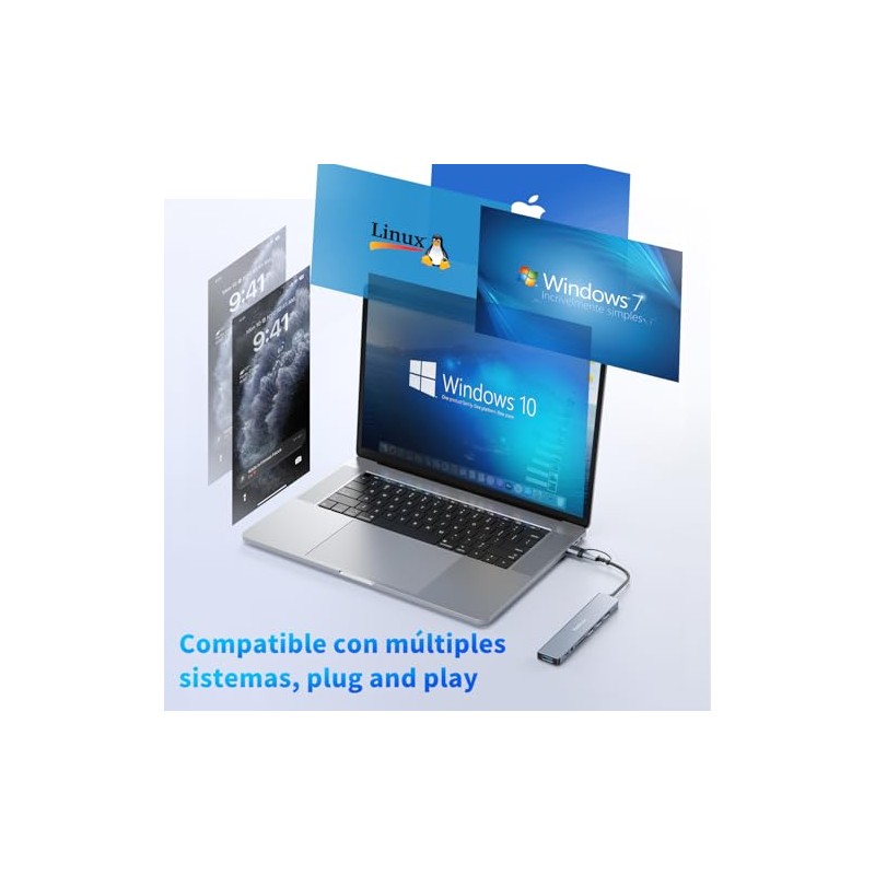 vantisan 8 en 1 Adaptador USB C Multipuerto a 1