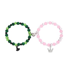 Elphaba Galinda Friendship Bracelet, Rhinestone Matching Bracelet for Friend Couple Girls Teenage Women, Crown Witch Wicked Hat Best Friend Bracelet for Valentine Birthday Christmas