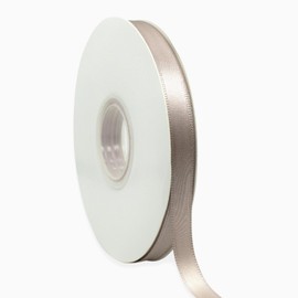 Champagne Ribbon 3/8 Inch x 50 Yards Satin Ribbon Continuous, Single Face, for Crafts, Gift Wrapping, Floral Bouquet, Weddings, and Decorations, with Spool