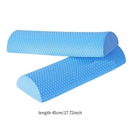 perfeclan 2x Eva Halbschaumrolle halbe Schaumwalzenhals Nicht -Schlupf hohe Dichte Eva Massage Stick für Rückenhals Beine Massage nach Hause, Blau