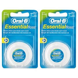 Oral Essential Floss, Waxed Mint Flavor, 50m, Pack of 2