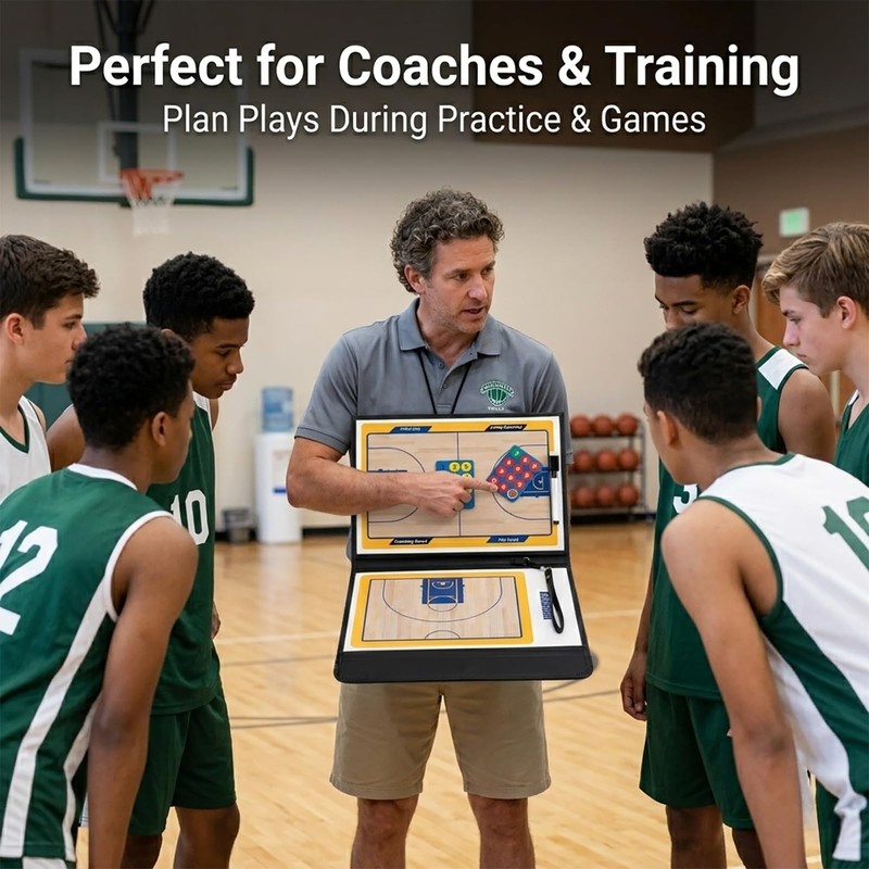 Basketball Clipboard for Coaches, Magnetic Basketball Coaching Board with Player