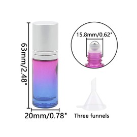 Ellbest 17Pcs Glass Roller Bottle Set - 5ml Essential Oil Bottles with Funnel Roller Ball Bottle for Essential Oils Empty Roll On Bottles Glass Perfume Vial (Rose Blue Gradient)