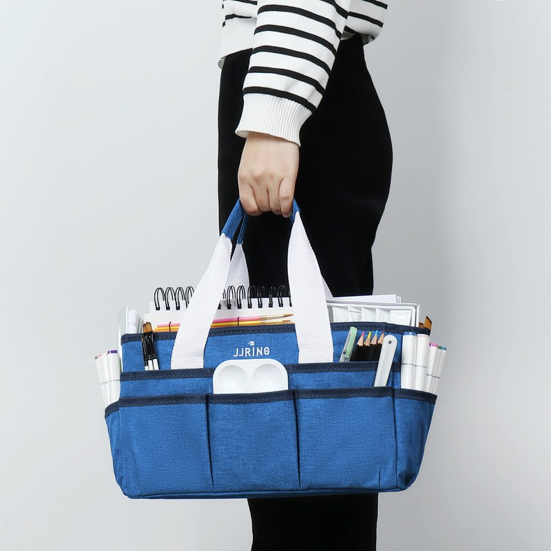 JJRING Craft Organizer Tote Bag, Art Storage Caddy with Multiple