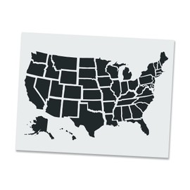 Stencil Stop United States Outline with 50 States Stencil Reusable for DIY Projects, Painting, Drawing, Crafts - 14 Mil Mylar Plastic [5 Different Sizes, 1 Stencils Included] (24x16.76)