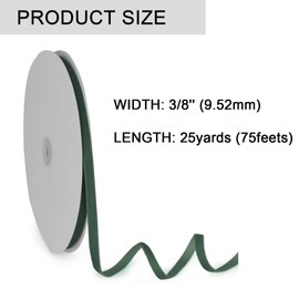 Velvet Ribbon for Gift Wrapping DIY Crafts | 1 Roll Vintage Single Face Spool Satin Velvet Ribbon for Wedding Ornaments Christmas Decoration Floral Bouquets (Spruce, 3/8” x 25 Yard)