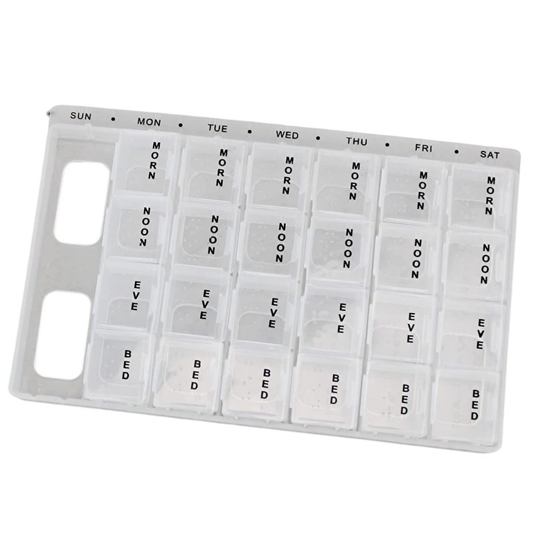 7-Day Pill Box Organizer 4 Times A Day Morning Noon
