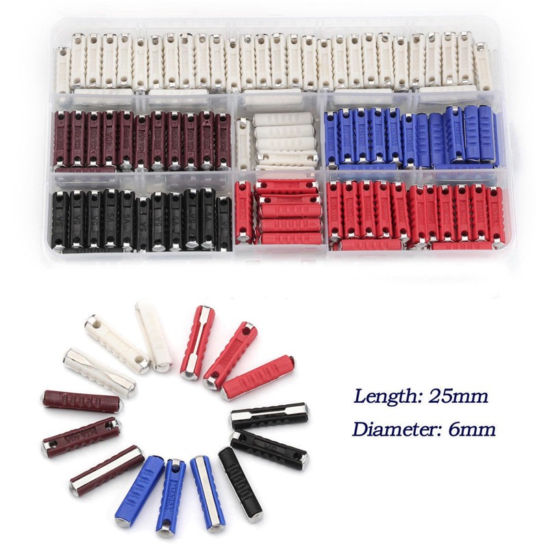 200Pcs Car Fuses European Automobile Fuses Assortment Set 5A 8A
