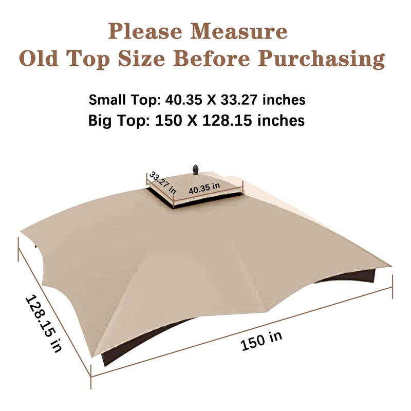 SCOCANOPY Light Beige Replacement Top for Lowe's Allen Roth 10X12