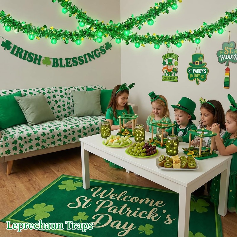 Jasneniebo 20FT St Patrick's Day Garland Lights, Plug in Outdoor