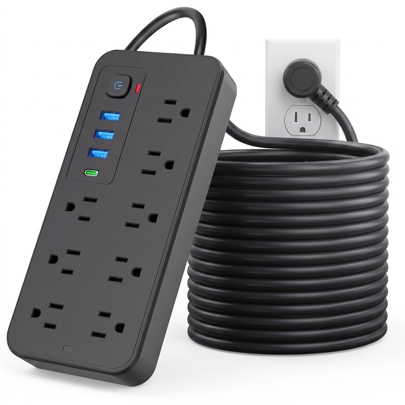 LUKITO Multicontacto Regleta 12 En1, Extensión Eléctrica con Protección contra