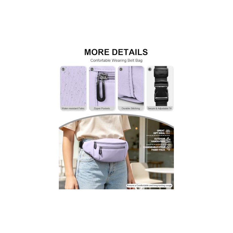 Rosoz Riñonera para hombres y mujeres, bolso ligero para cinturón,