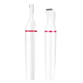 Afeitadora Eléctrica 4 en 1 para Mujeres, Recortadora de Cejas, Nariz y Bikini, Cabezales Lavables, Uso en Seco y Húmedo, Compacta y Ergonómica (Pilas AA no incluidas)