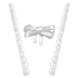 GeryVtee Adjustable Fit Satin Corset Back Kit Women's Wedding Dress Corset Kit Loops Dress Zipper Replacement Fit Lace up for Prom Form Dress (Ivory White)