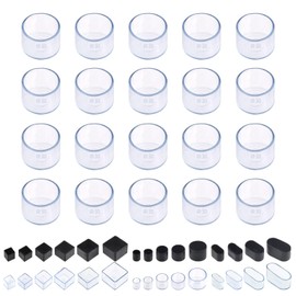 Swpeet 20Pcs 1-3/16" Clear Round Chair Leg Caps, Floor Protectors, Table Chair Leg Protection Cover, Furniture Leg Caps，Leg Tips Covers, Feet Pads, Feet for Furniture Table Chair