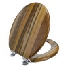 Home+Solutions Distressed Wood Round, Slow-Close Toilet Seat
