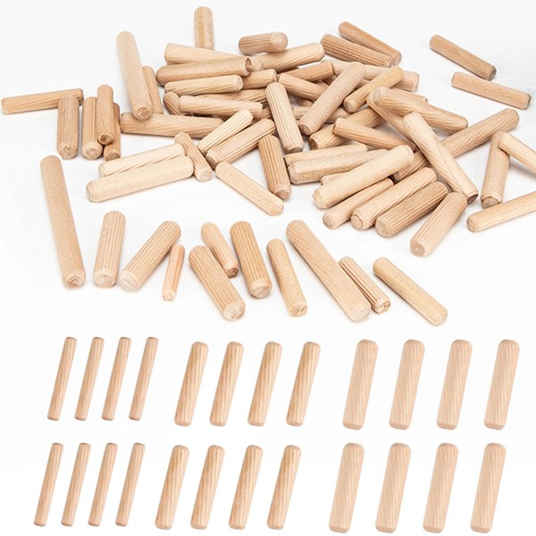 24Pcs Wooden Dowel Pins Approx 6/25inch 5/16inch 3/8inch(6mm, 8mm, 10mm)