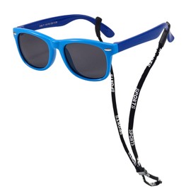 SAIIURV Polarisierte Sonnenbrille für Kinder Jungen Mädchen, UV-Schutz Kindersonnenbrille mit Band für Kleinkinder, Weicher Gummi-Sonnenbrille für Reise Geburtstagsparty Strandparty