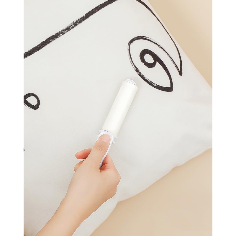 Mini Travel Lint Roller with Cover and 4 Refills Total
