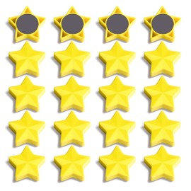 PYJLBX 20PCS Star Fridge Magnets - Heavy Duty Refrigerator Magnets for Whiteboard, Kitchen & Classroom | Decorative Small Strong Magnets - Yellow Cute Mini Magnet for Home, School, Locker, Crafts