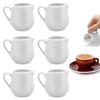 Iceten 6 PCS Small Milk Jugs with Handle- White Ceramic