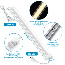 Litever Extra 12 Inches Cabinet LED Light Bar Strip. 1-Pack. Designed as Add-on LED Light Bar LL-025. Perfect for Workbench, Over-Desk, Closet, Kitchen Cabinets Counters. Warm White 3000K