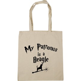 Hippowarehouse My Patronus Is A Beagle Tote Shopping Gym Beach Bag 42cm x38cm, 10 litres