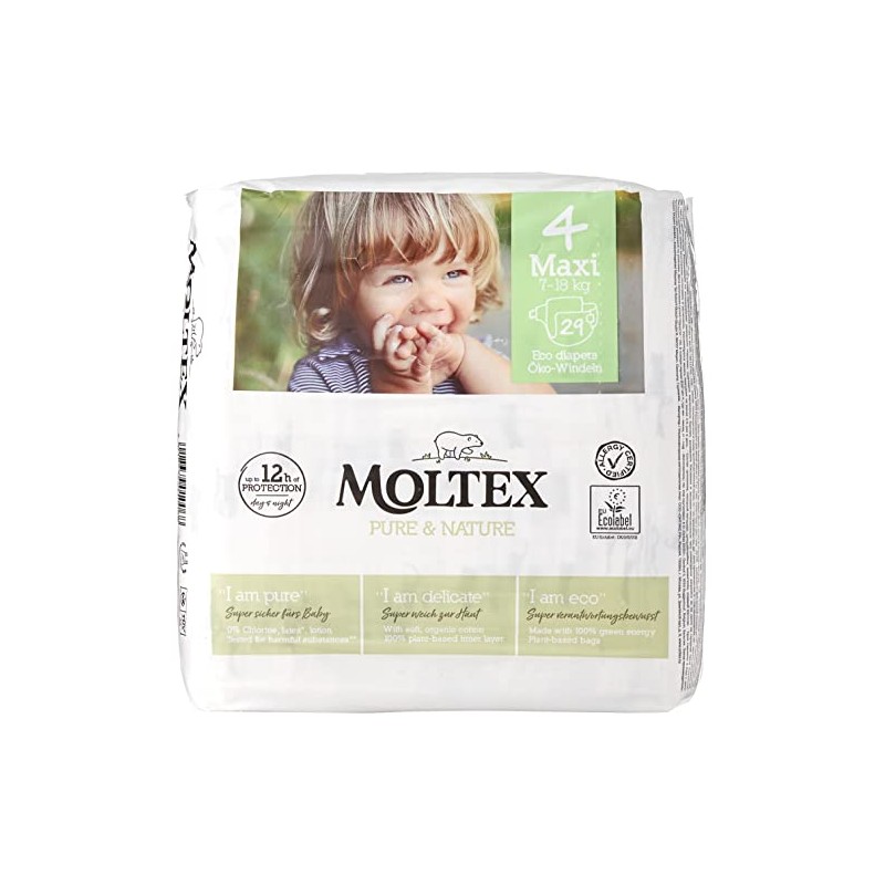 Ontex Moltex Pure & Nature Maxi, Size 4, Pack of