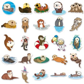 50 Packs Eurasian River Otter Stickers Water Bottles Laptop Phone Motorcycle Computer Guitar Skateboard Hydroflasks Otter Vinyl Sticker Waterproof Aesthetic Trendy Decals for Teens Girls Adults